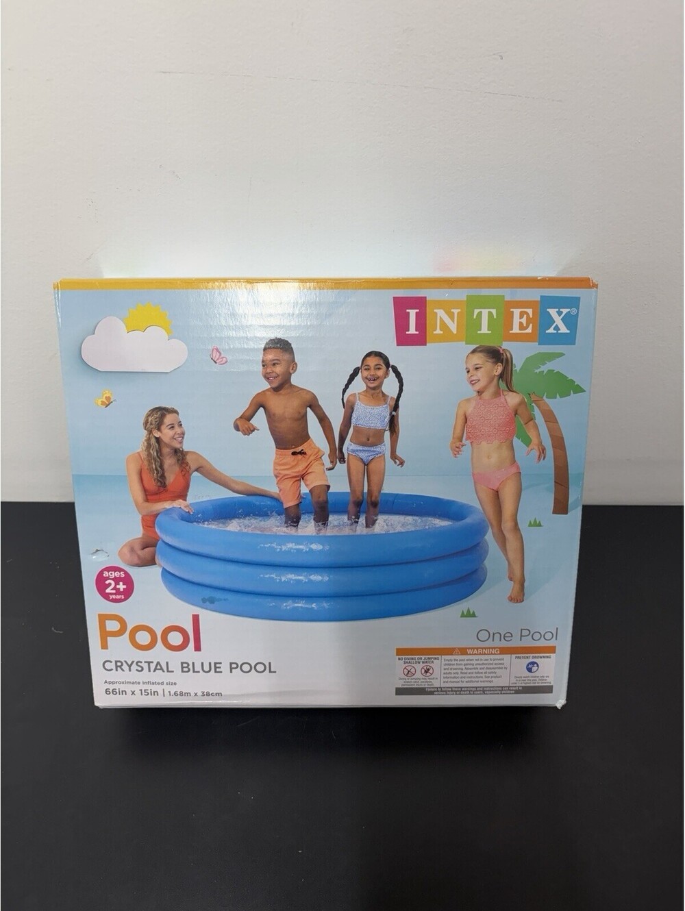 Intex Inflatable Pool - Crystal Blue  Pool 66in x 15in NEW IN BOX